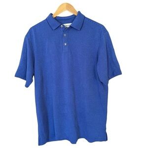 Tommy Bahama Shirt Mens‎ M Blue Stripe Short Sleeve Soft Modal Blend Polo